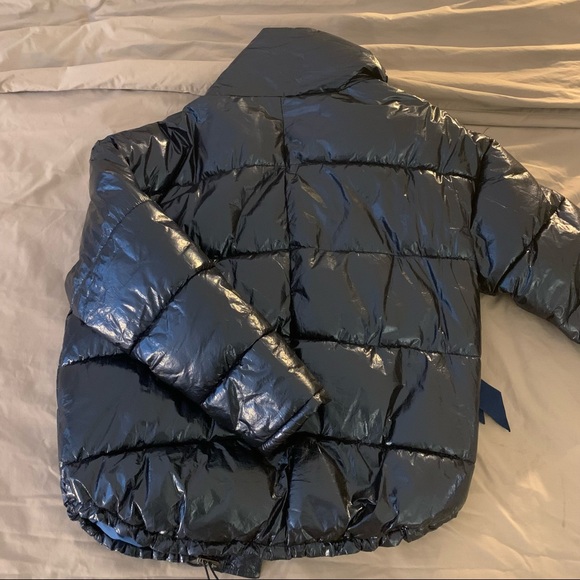 ZARA Metallic Blue Coat/ Outerwear puffer jacket⚡️❄️⚡️ - Picture 5 of 5